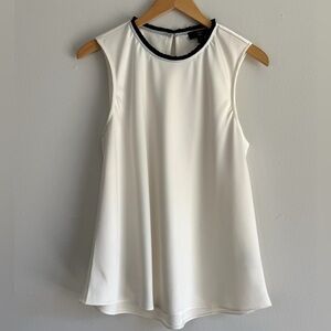 NEW J. Crew Ruffle Neck Shell Blouse in Ivory Satin Crepe Women’s Medium
